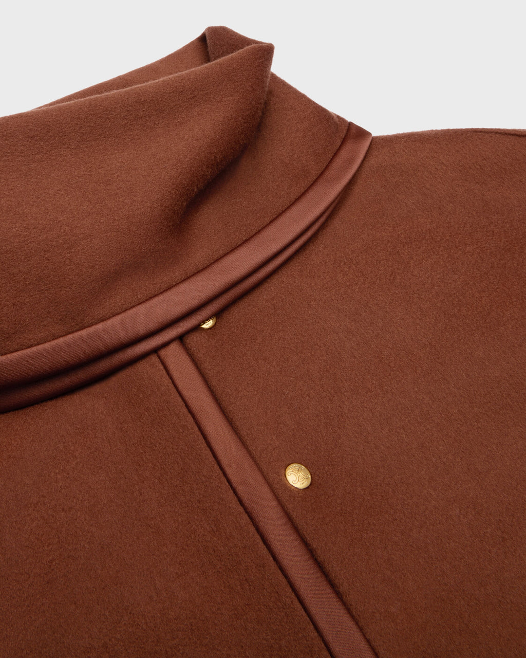 Veste écharpe drap de laine - Cognac