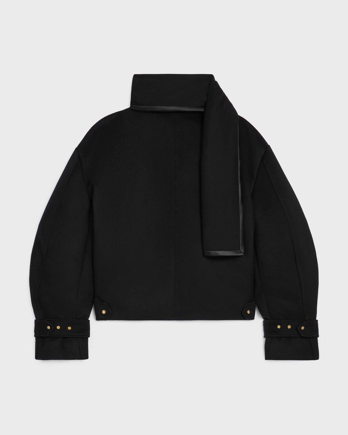 Veste écharpe drap de laine - Noir