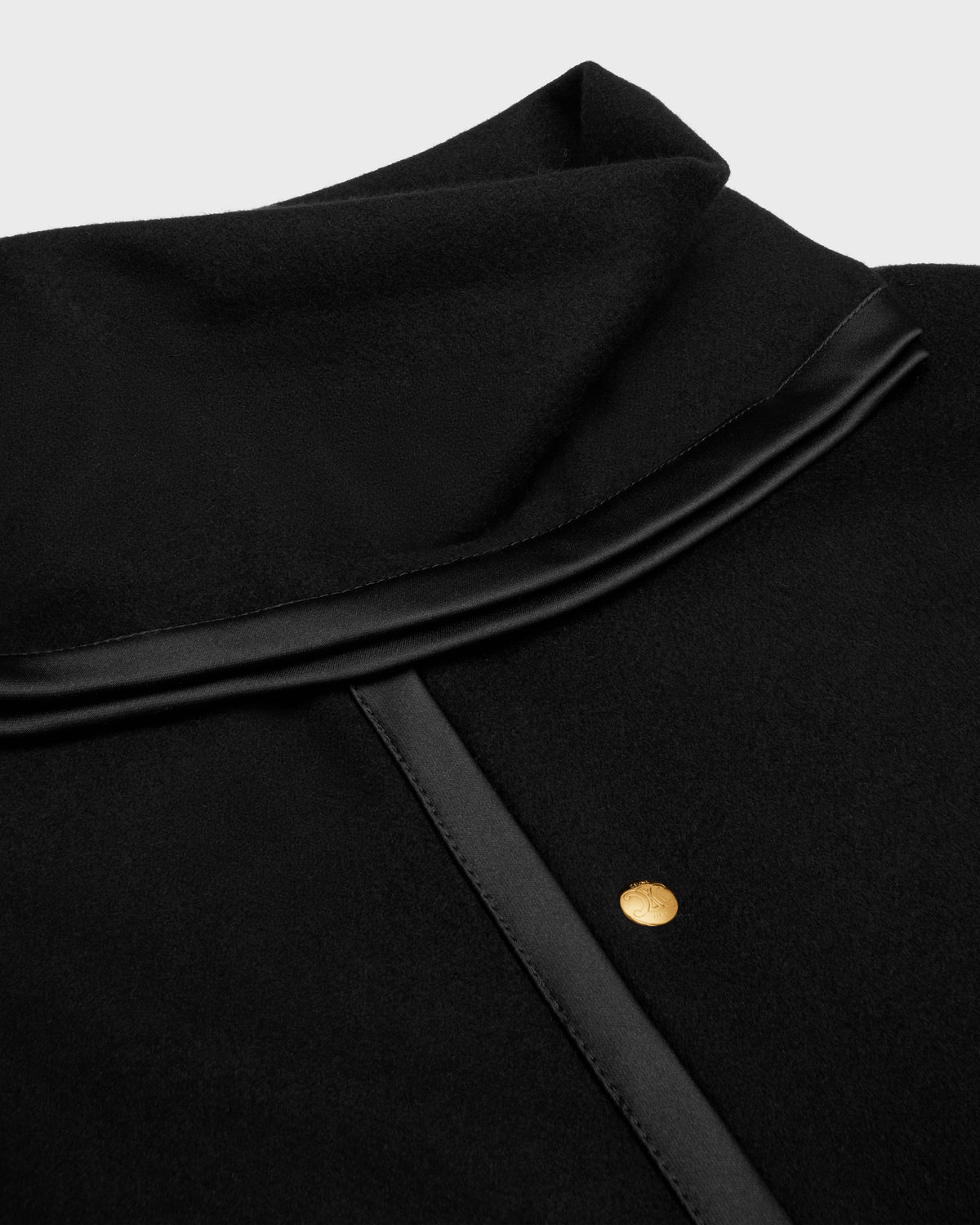 Veste écharpe drap de laine - Noir