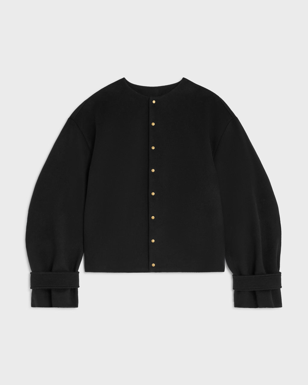 Veste écharpe drap de laine - Noir