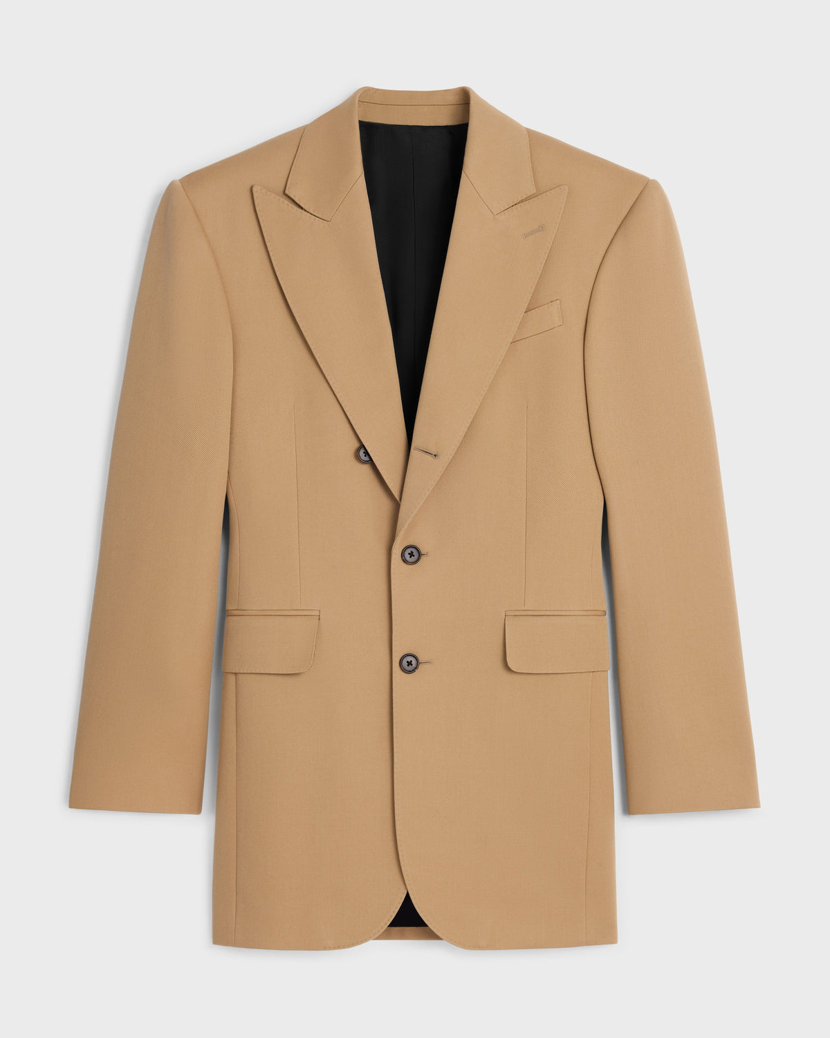Veste colonne laine diagonale - Caramel