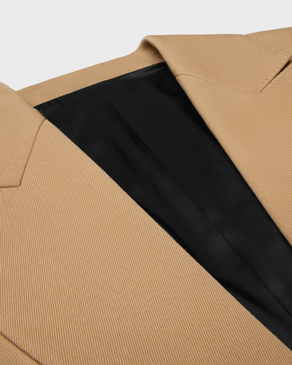 Veste colonne laine diagonale - Caramel