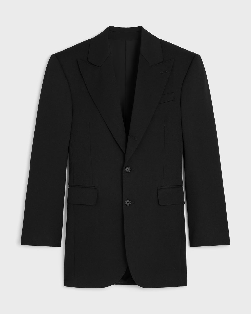 Veste colonne laine diagonale - Noir