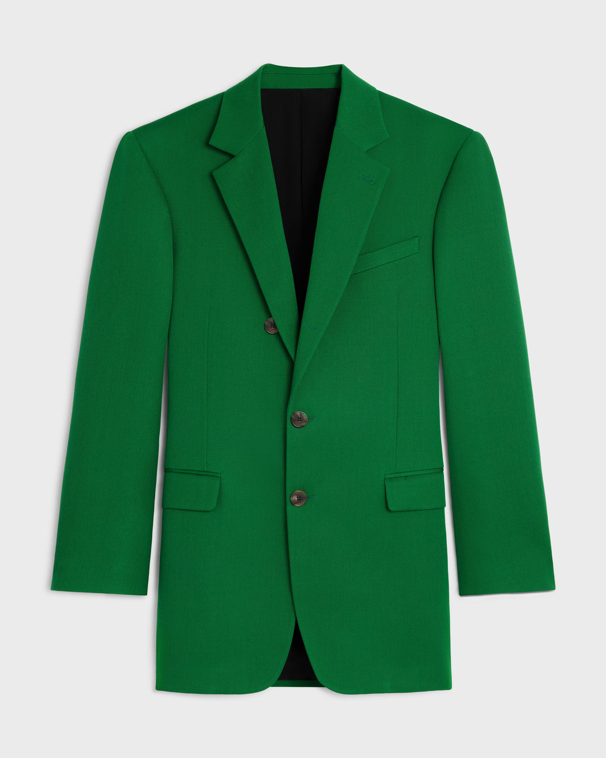 Veste colonne laine diagonale - Vert bouteille