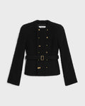 Veste natté cachemire laine - Noir