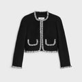 Veste icône brodée natté laine - Noir