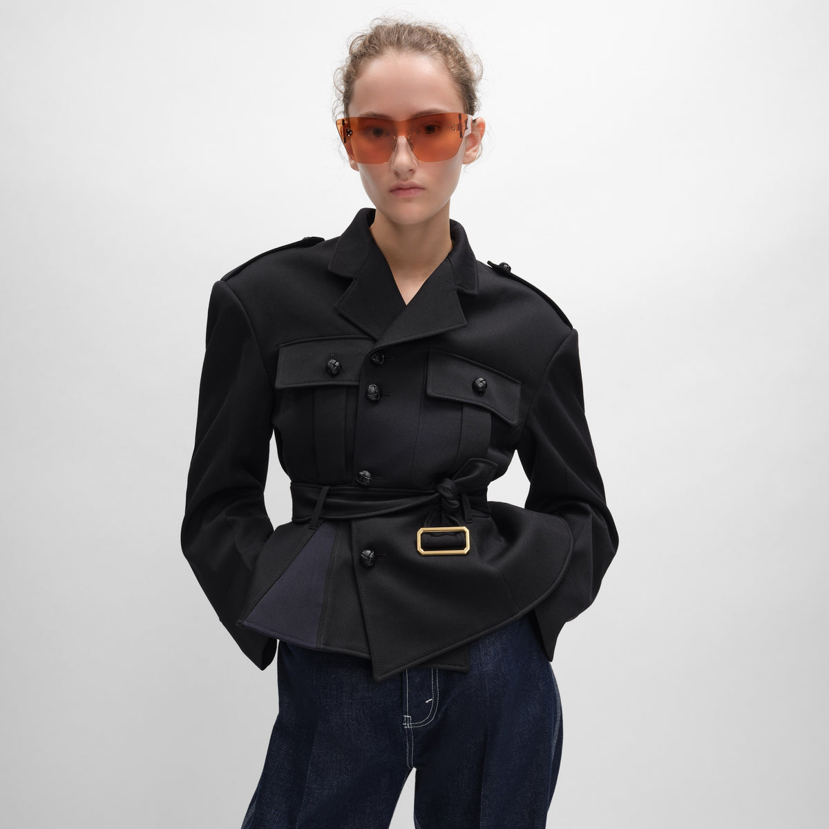 Veste basque laine diagonale - Noir