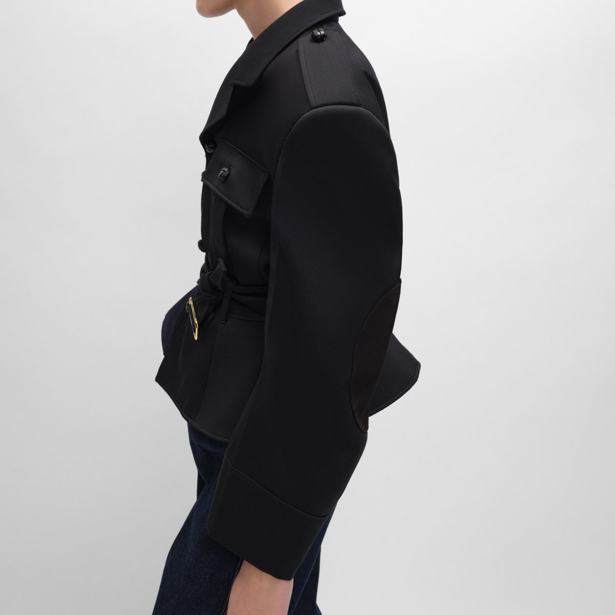 Veste basque laine diagonale - Noir