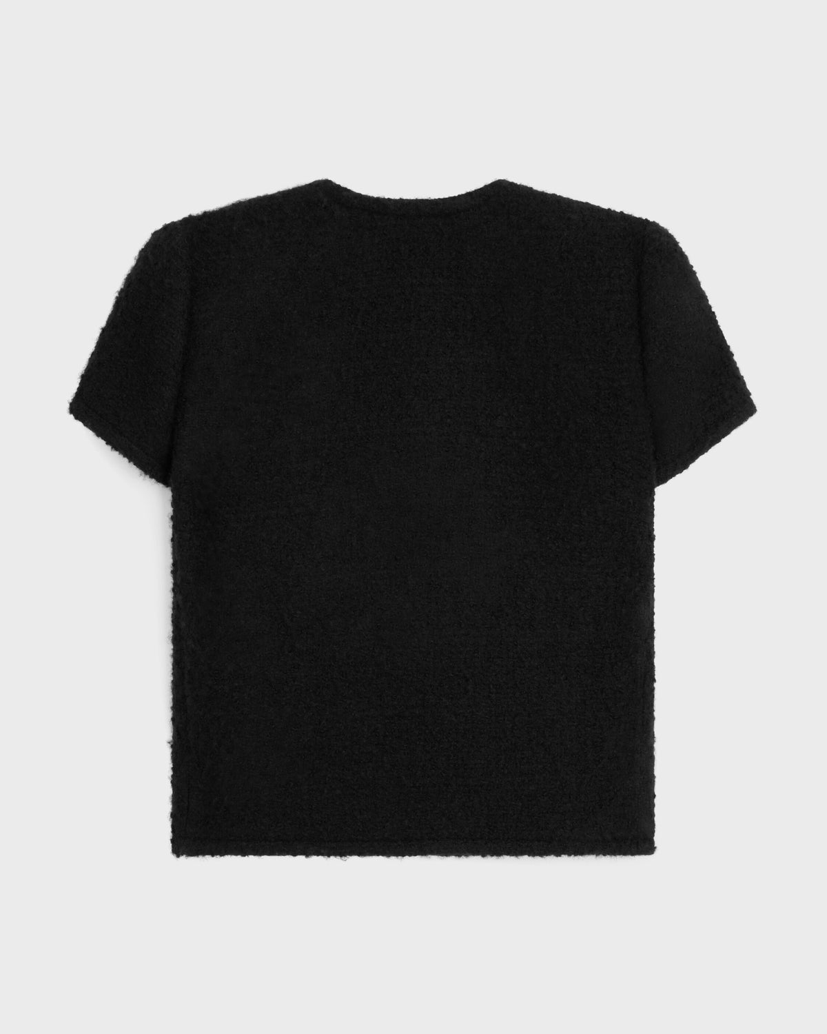 Veste manches courtes natté cachemire laine - Noir