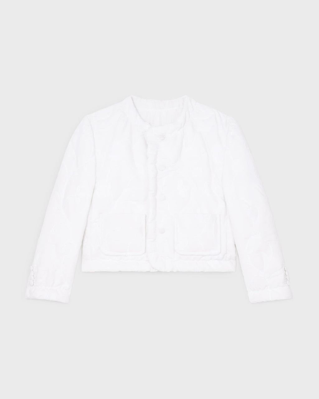 Veste matelassage fleurs - Blanc