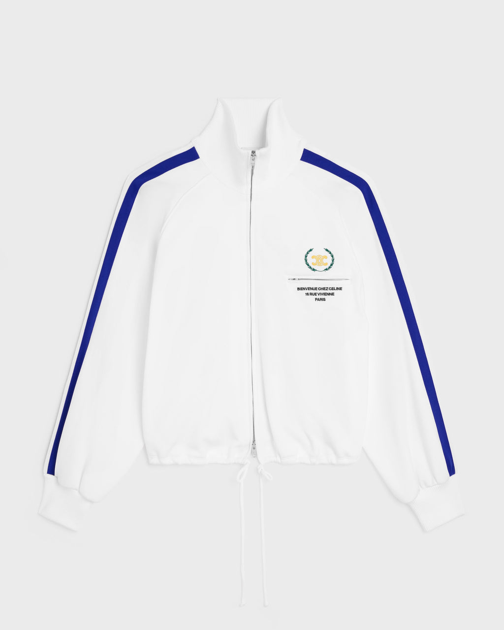 Veste tracksuit jersey double face - Blanc cassé / Bleu électrique