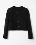 Veste icône natté cachemire laine - Noir