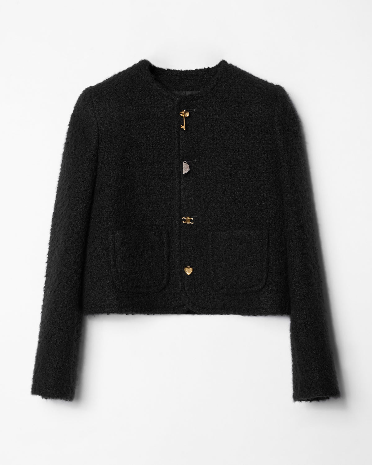 Veste icône natté cachemire laine - Noir