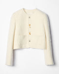 Veste icône natté cachemire laine - Blanc