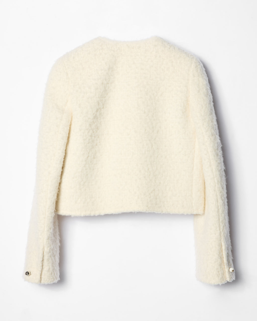 Veste icône natté cachemire laine - Blanc