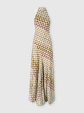 Robe longue avec encolure américaine