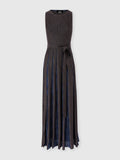 Robe longue en viscose lamé avec ceinture