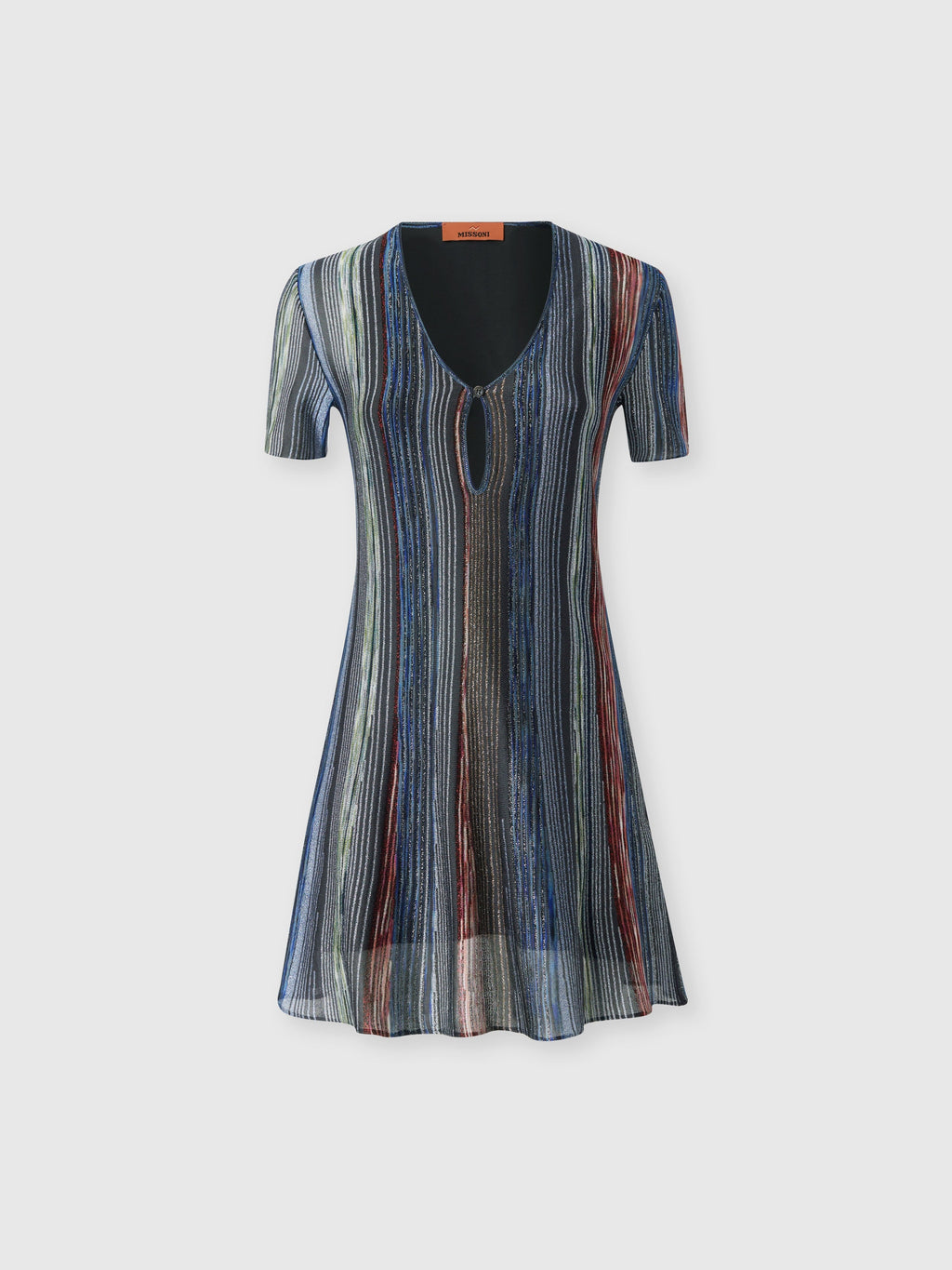 Mini-robe rayée à manches courtes