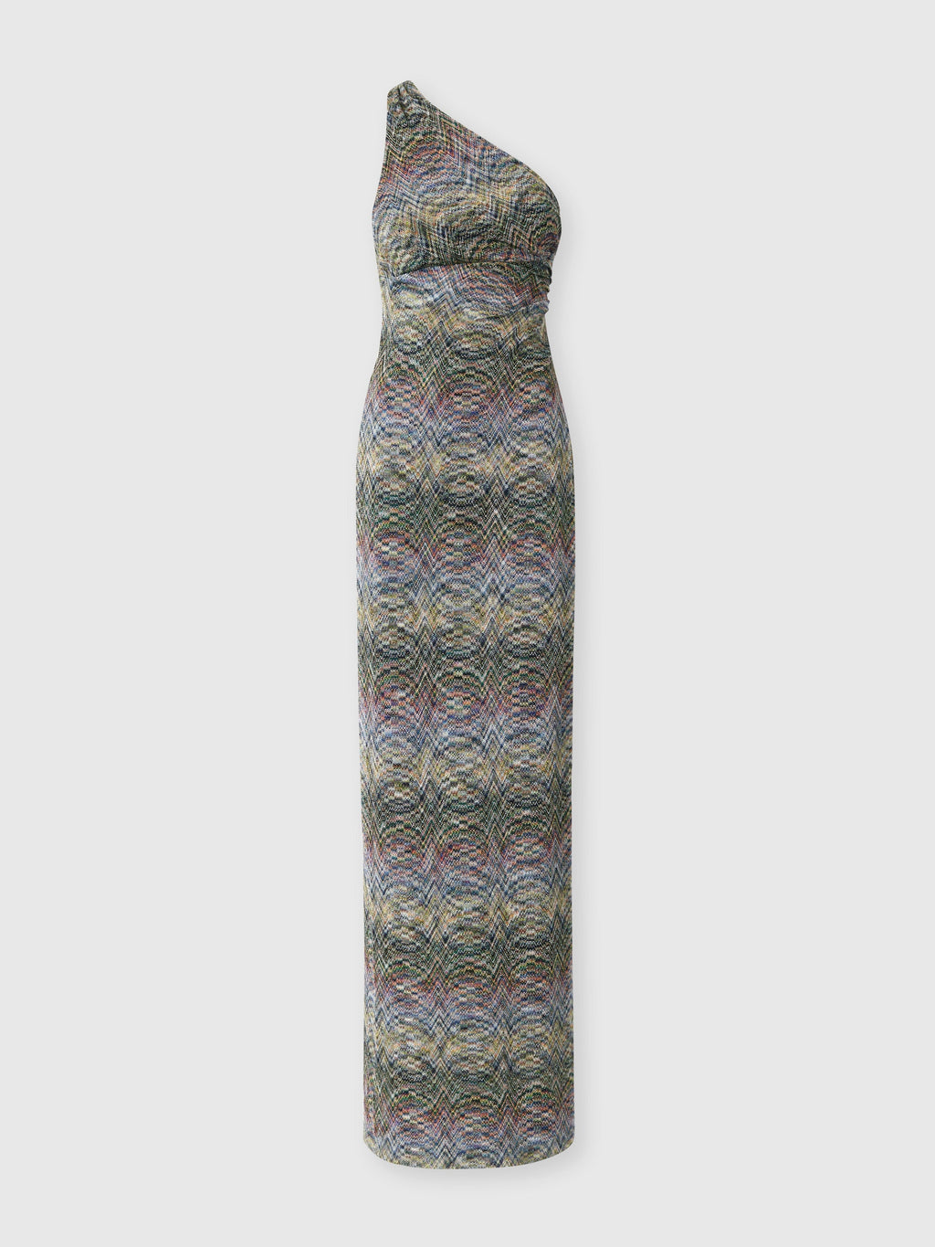 Robe longue asymétrique en viscose space dye