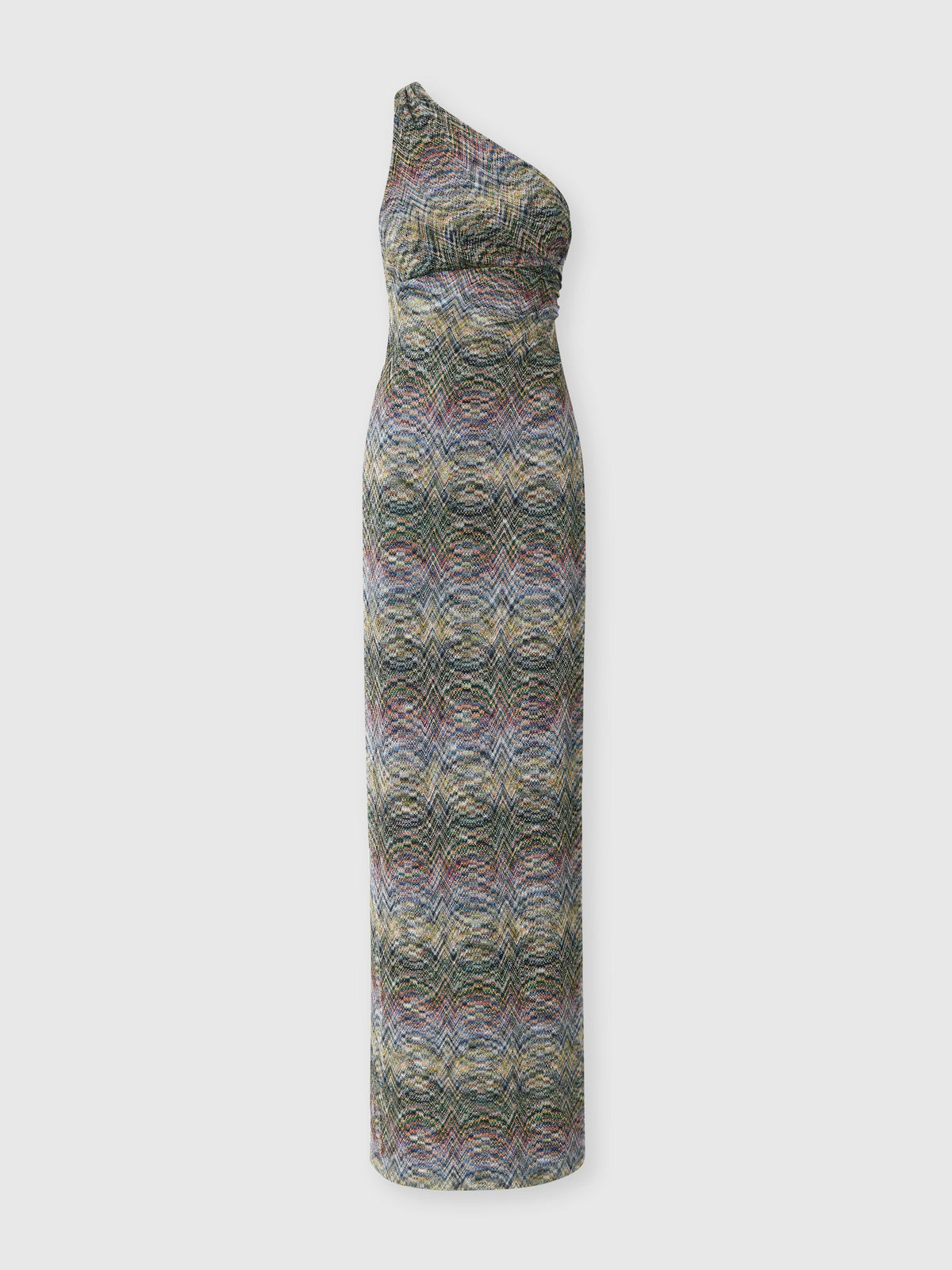 Robe longue asymétrique en viscose space dye
