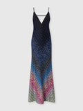 Robe longue en viscose lamé dégradée
