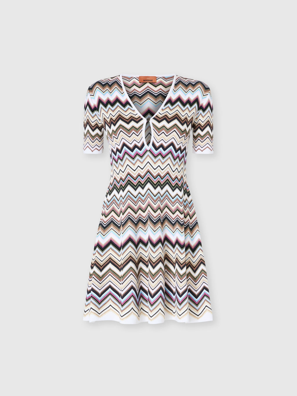 Mini-robe en viscose et laine chevron