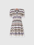 Mini-robe en viscose et laine chevron