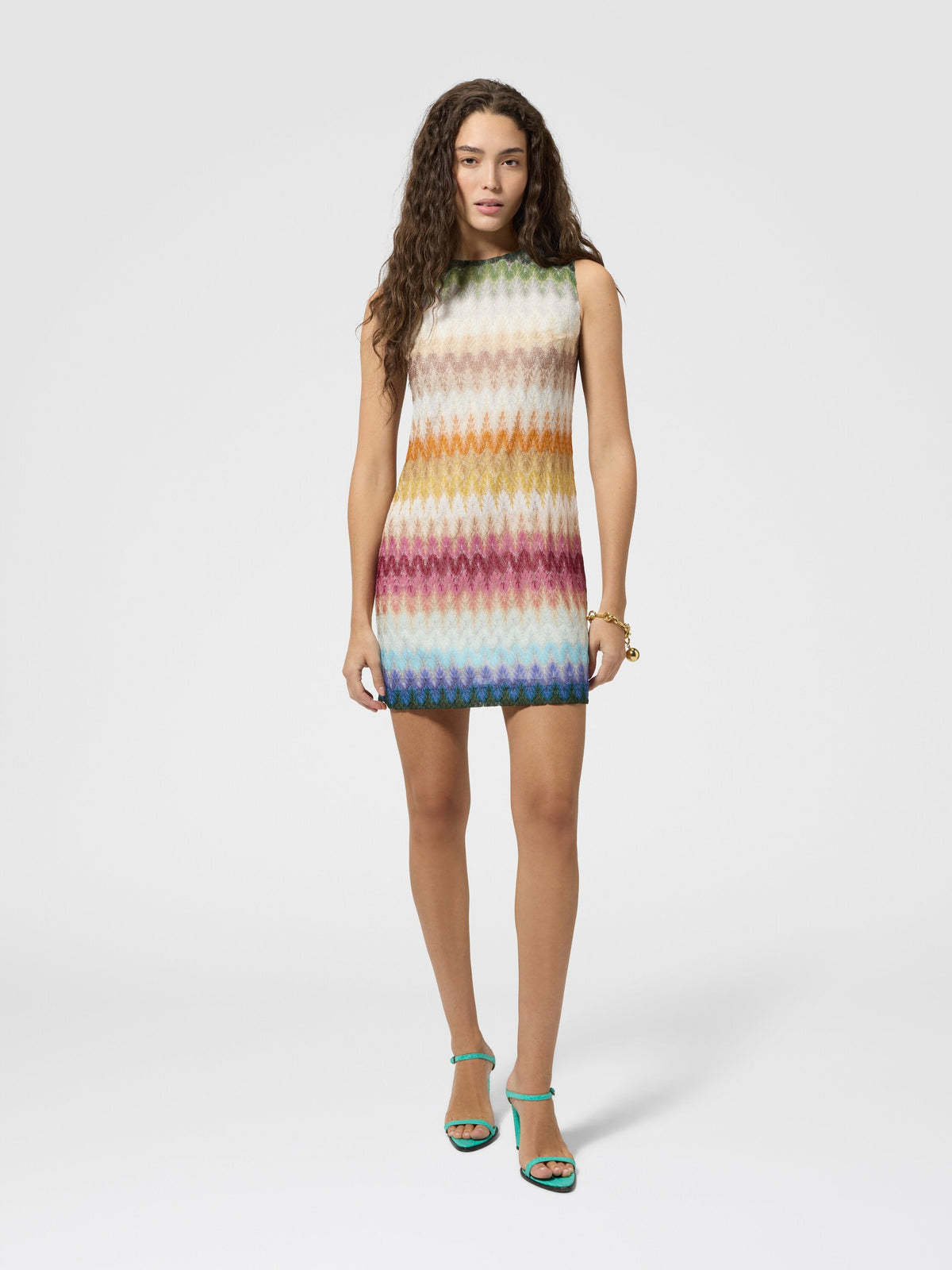 Mini-robe sans manches en viscose dégradée - Multicolore