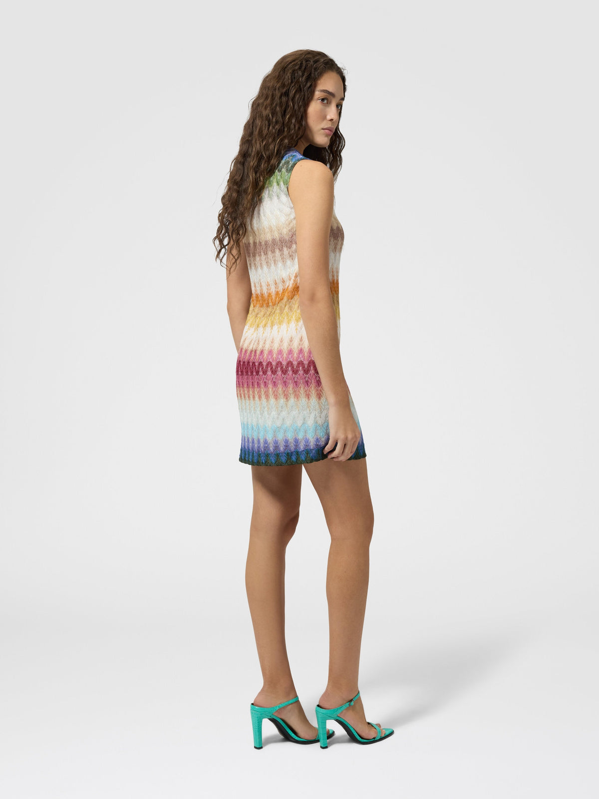 Mini-robe sans manches en viscose dégradée - Multicolore