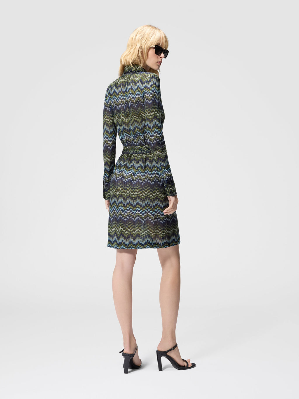 Robe chemisier midi en viscose - Multicolore