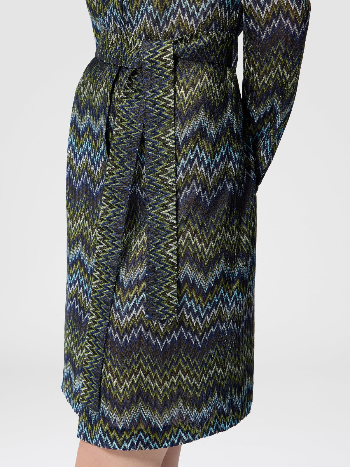 Robe chemisier midi en viscose - Multicolore