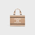 C­eli­ne - Small Tote Thais Striped Textile Beige Black
